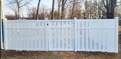 Vinyl - White (Semi-Privacy) fence installation in New Jersey | Fence Pro by Bruno