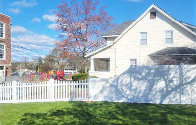 Vinyl (Transition 6' - 4') fence installation in New Jersey | Fence Pro by Bruno