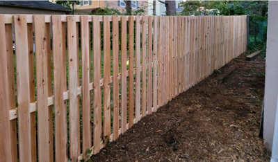 Cedar Board on Board fence installation in New Jersey | Fence Pro by Bruno