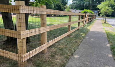 Cedar Horse Fence w/ Welded Wire fence installation in New Jersey | Fence Pro by Bruno