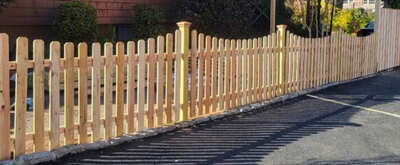 Wooden Picket Fence (Scalloped) fence installation in New Jersey | Fence Pro by Bruno