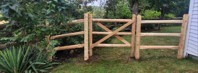 Round Cedar w/ Welded Wire fence installation in New Jersey | Fence Pro by Bruno