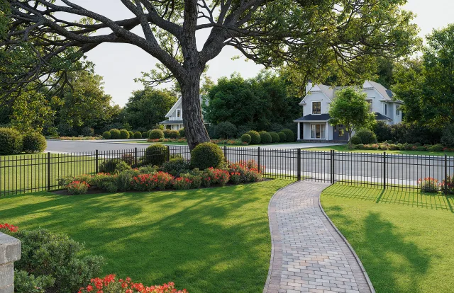 Catalyst Georgetown aluminum fence in matte black