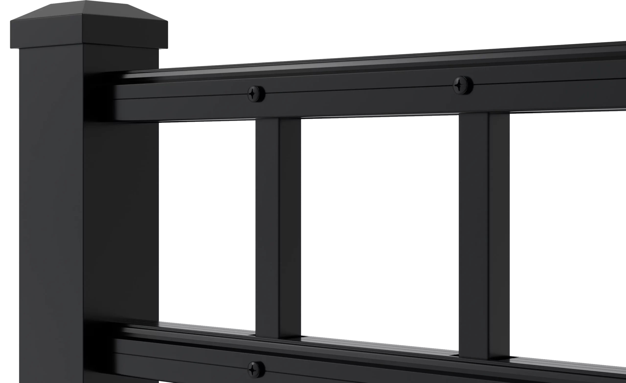 Catalyst Manchester aluminum fence in matte black