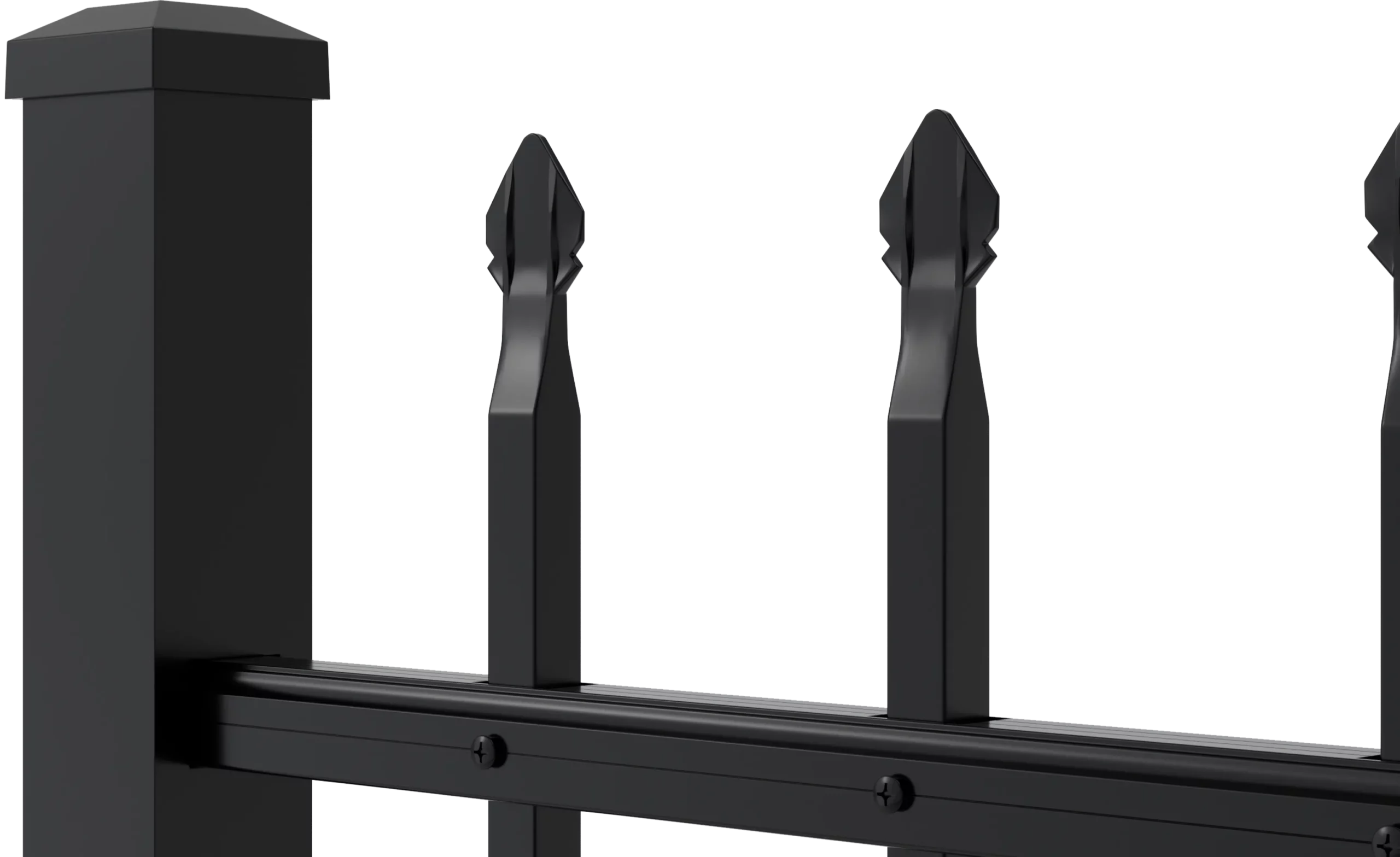Catalyst Newcastle aluminum fence in matte black