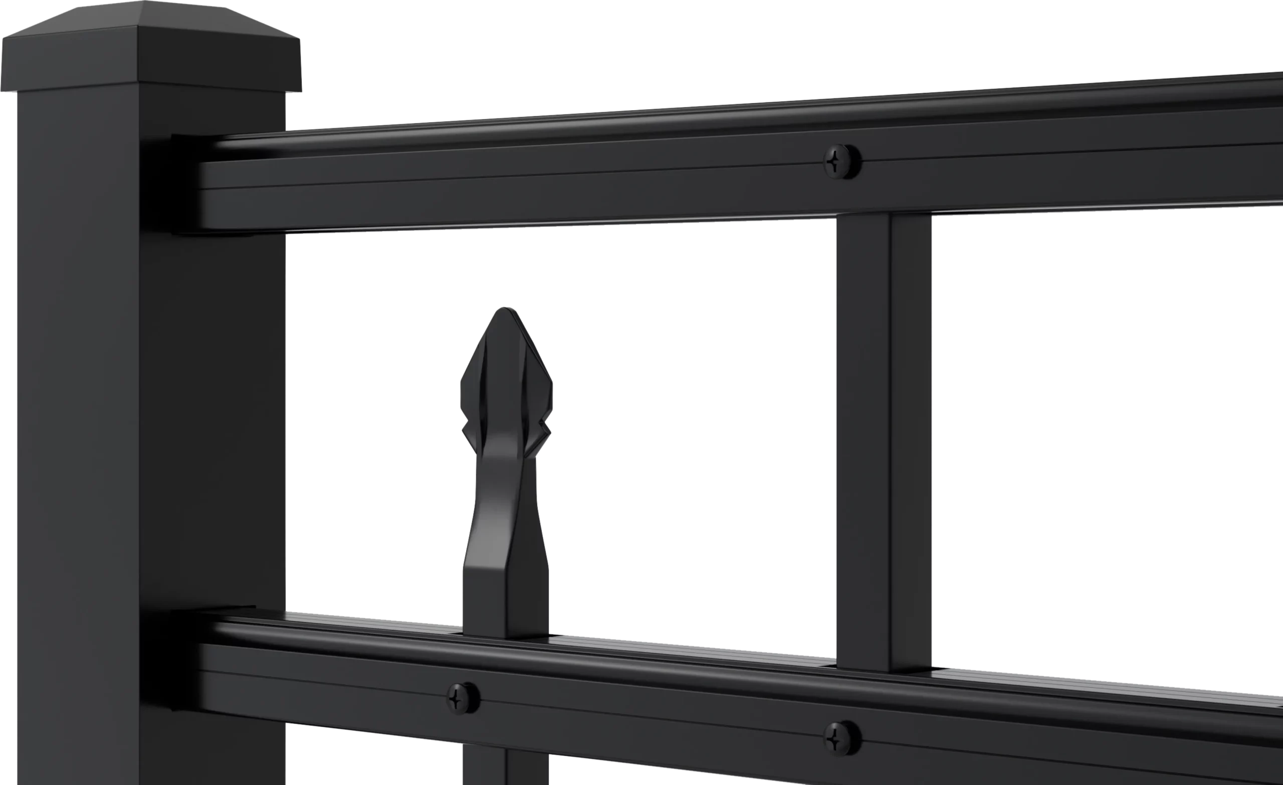 Catalyst Salem aluminum fence in matte black