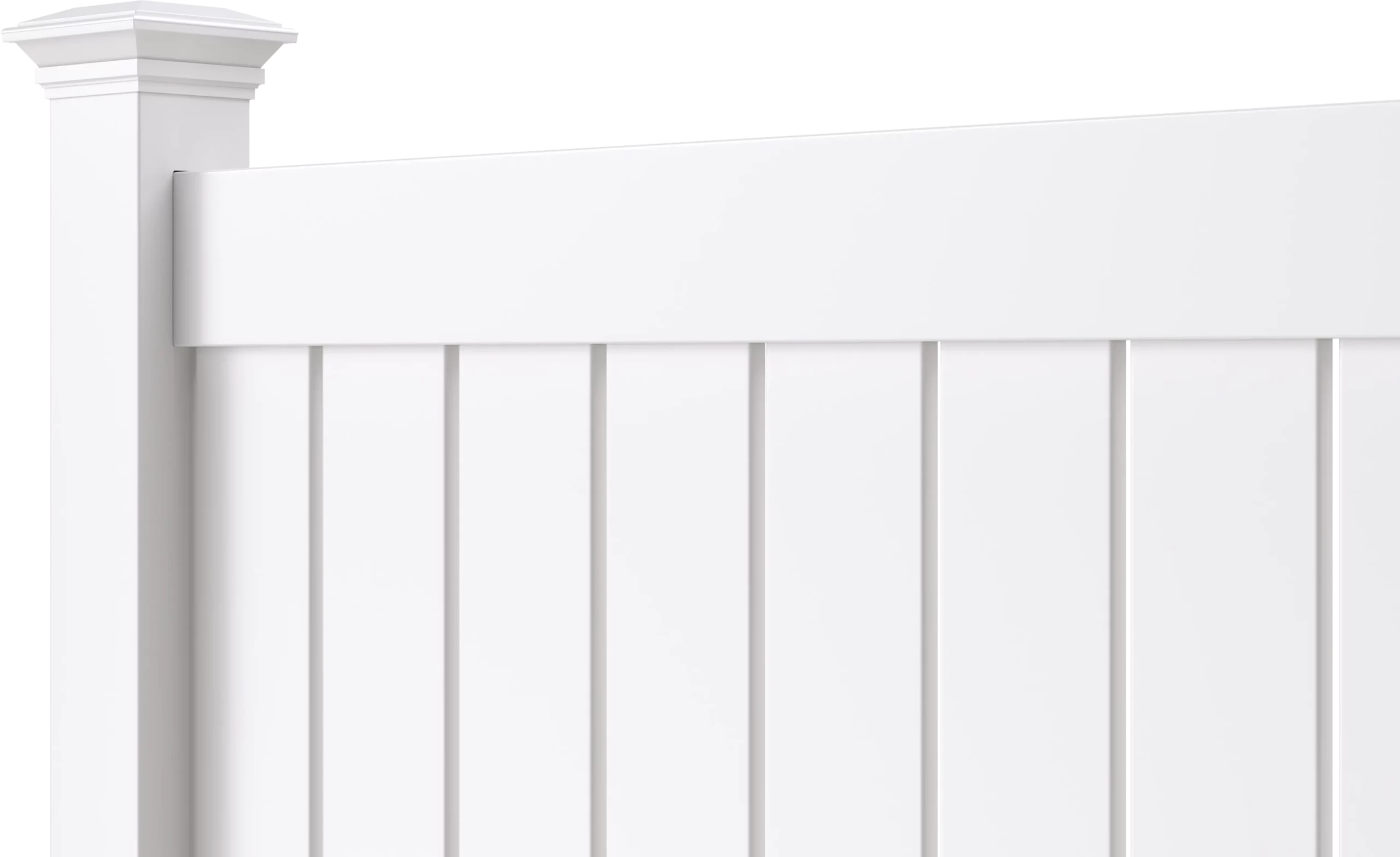 Catalyst Hudson 6-inch gap semi-private vertical vinyl fence in white