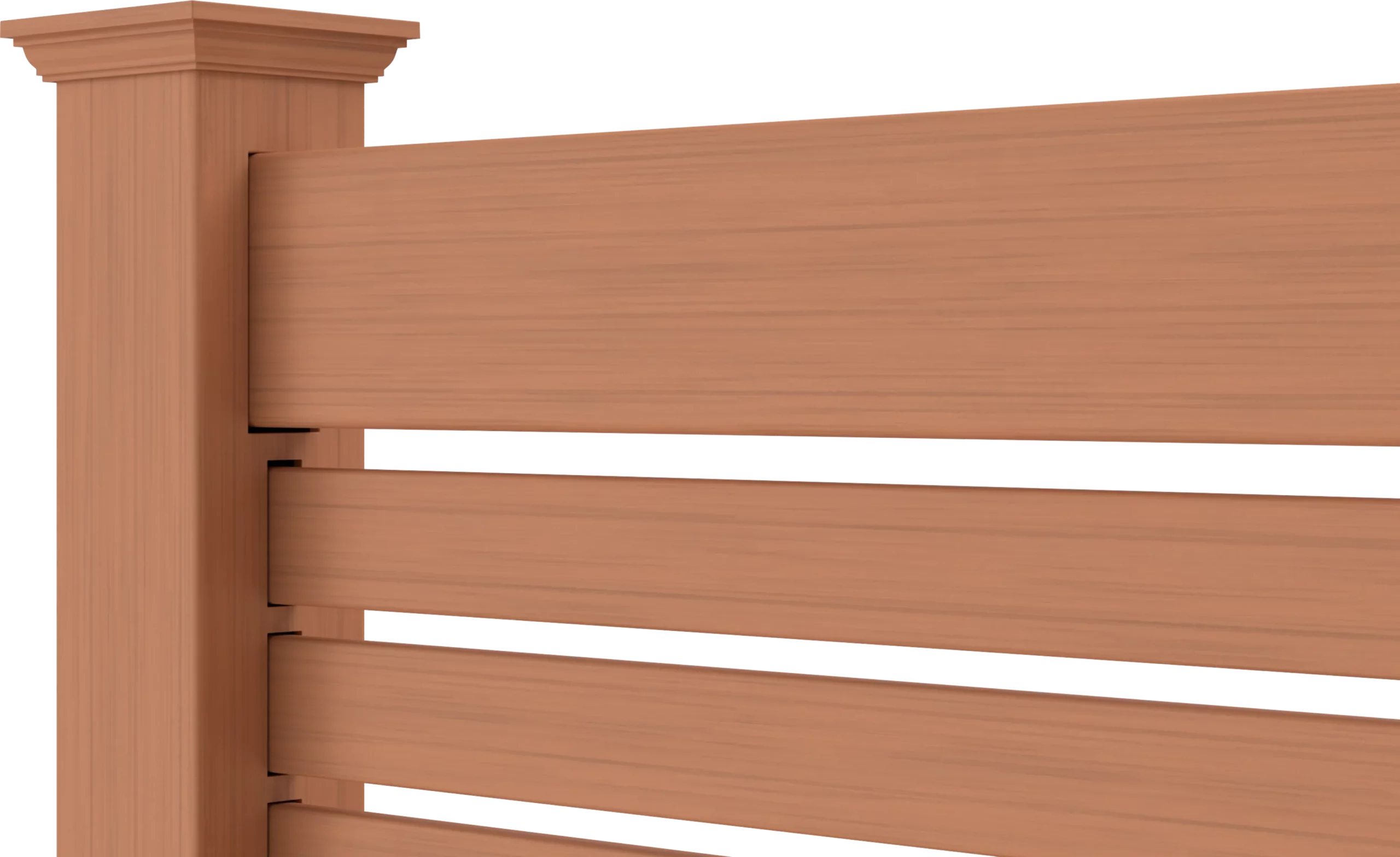 Catalyst Largo horizontal semi-private vinyl fence in Sierra Blend