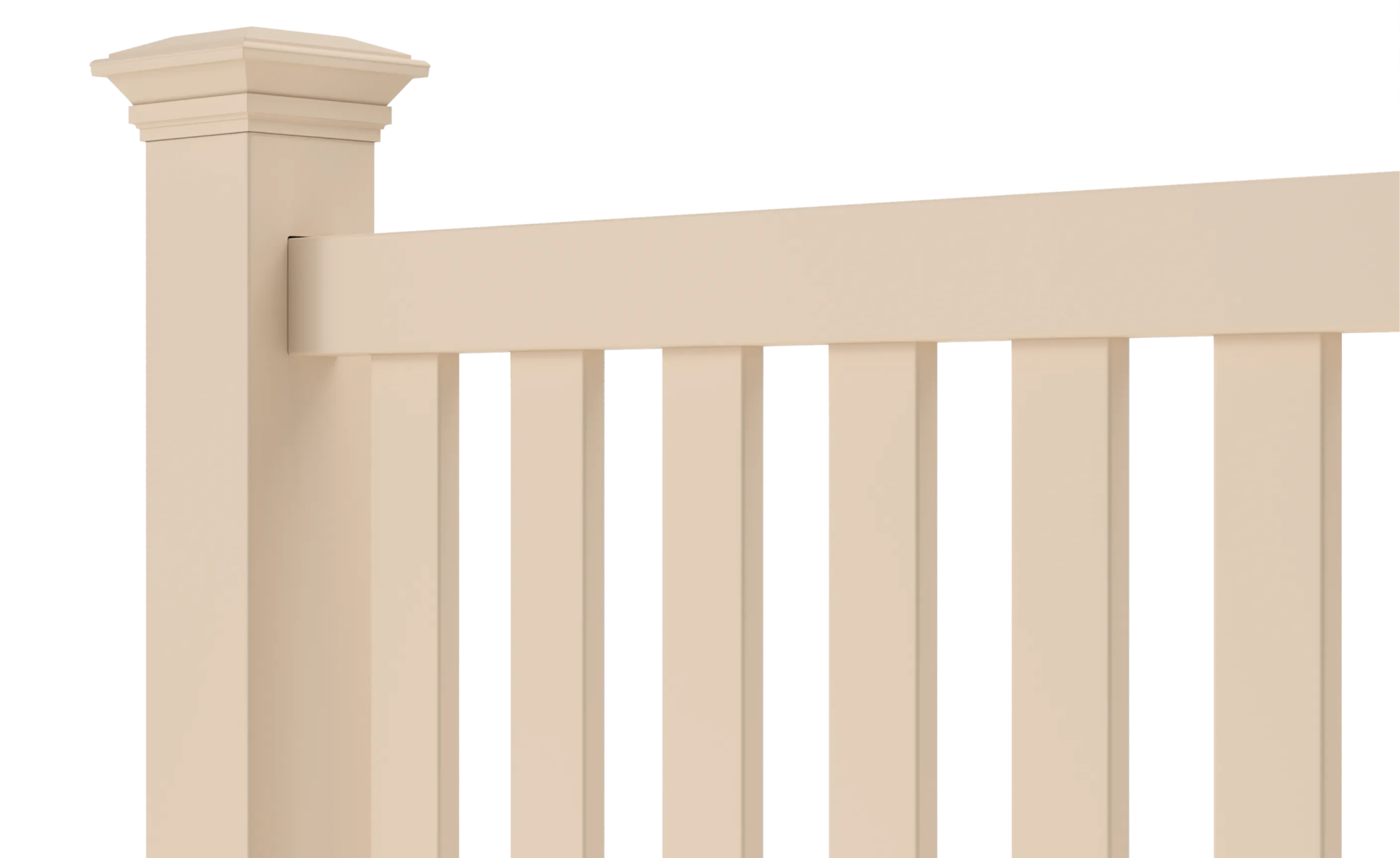 Catalyst Norwalk closed-picket vinyl fence in white
