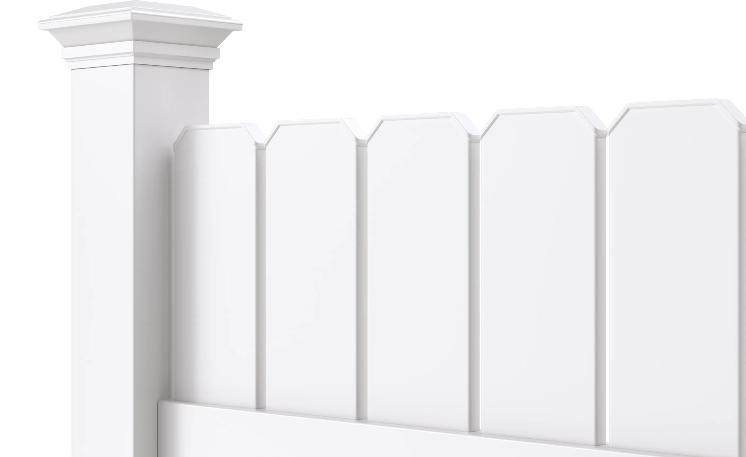 Catalyst Sarasota dog-ear semi-private vinyl fence in white