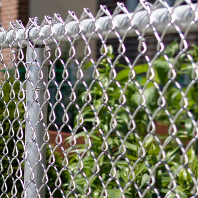 Galvanized residential chain link fence