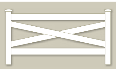 Illusions crossbuck post-and-rail vinyl fence panel