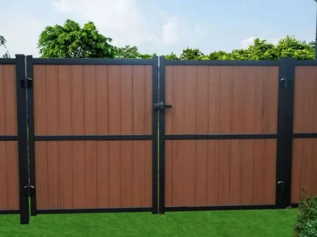 Cedar vinyl fence