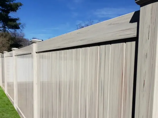 Sandstone vinyl fence