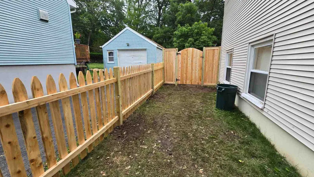 Wood fence with gate