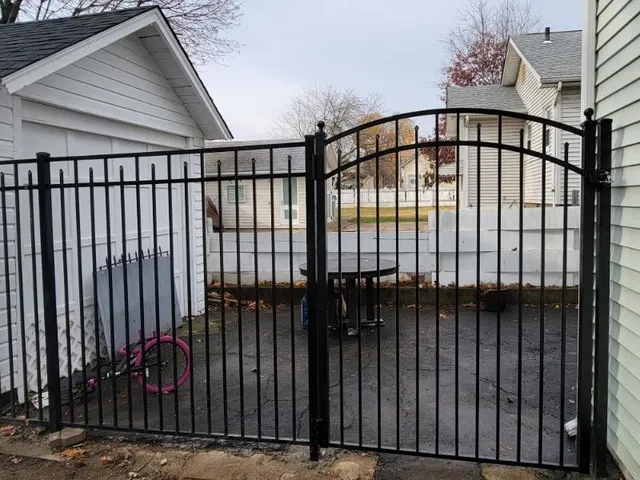 Pool-code aluminum fence install — Wayne, NJ
