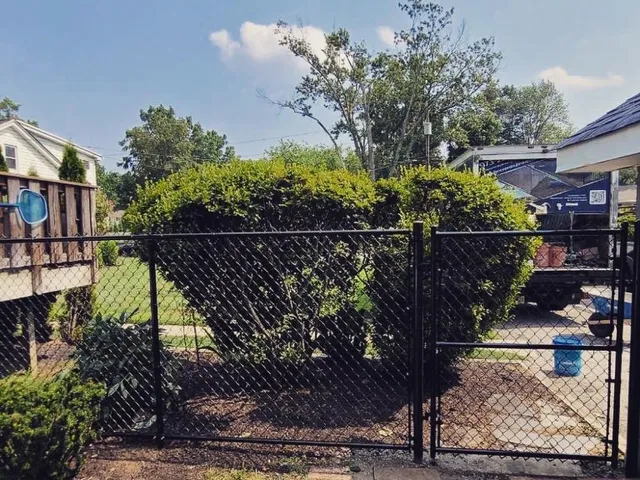 Tall commercial chain link fence install in Wayne, New Jersey