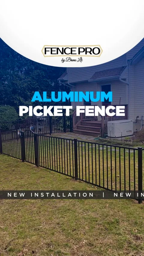 Aluminum picket fence — new installation