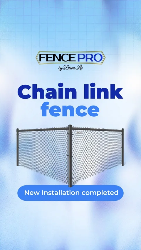 Chain link fence new installation announcement by Fence Pro by Bruno