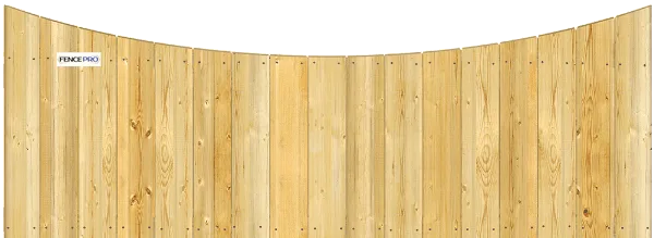 Concave (Scalloped down) top finish on a wood fence